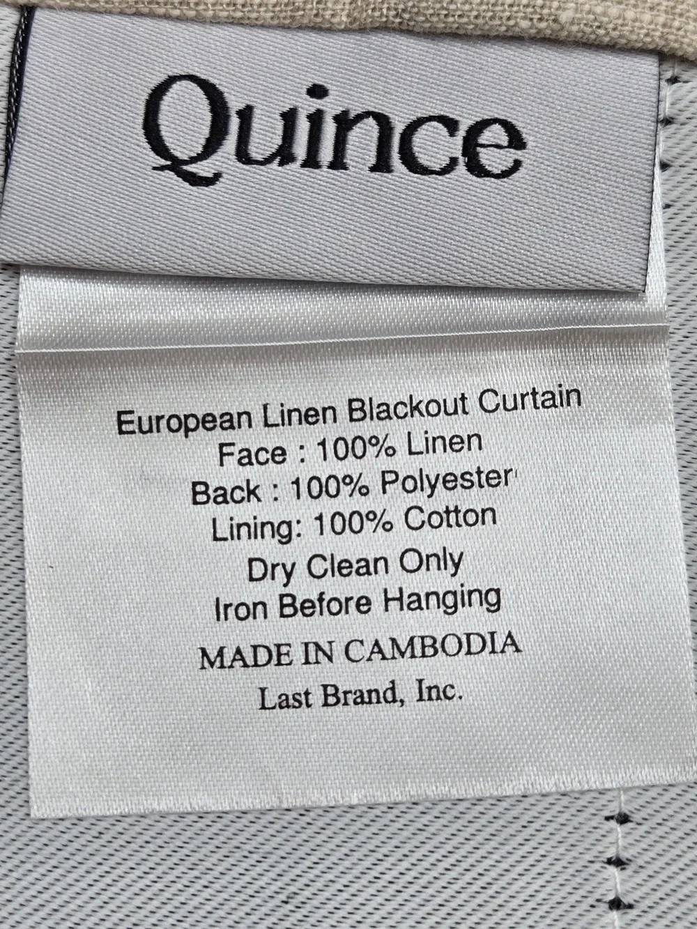 NWT QUINCE Set Of 2 48x96 European Linen True Blackout Curtains Flax 0005